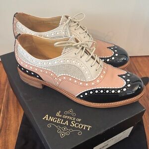 Angela Scott Women's Oxfords- Black, Pink, and Cream